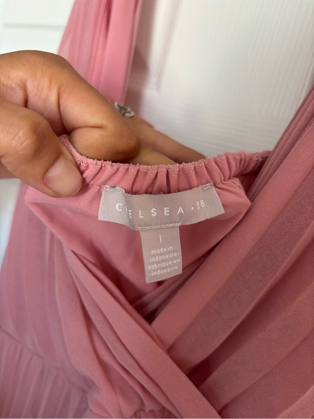 Chelsea28 Blush Pleated Tie-Back Maxi Dress - Picture 6 of 6